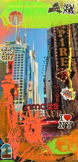 AMC Empire 25 – light-reactive painting by Maresa Puls (New York, 2024)