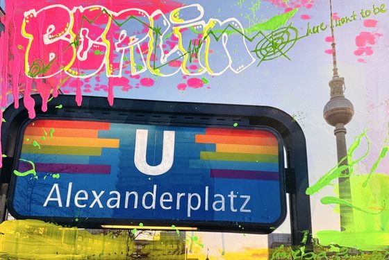 Berlin-Alexanderplatz III – light-reactive painting by Maresa Puls (Berlin, 2025)
