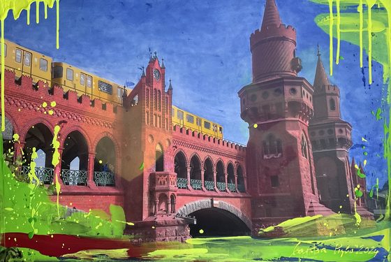 Oberbaumbrücke – light-reactive painting by Maresa Puls (Berlin, 2024)