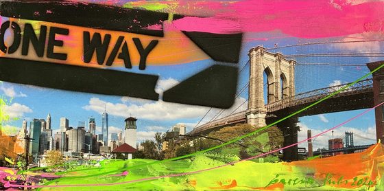 New York – Brooklyn Bridge I – light-reactive painting by Maresa Puls (New York, 2024)