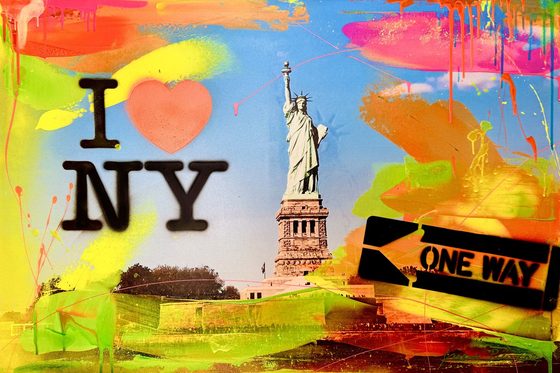 New York – Statue Of Liberty I – light-reactive painting by Maresa Puls (New York, 2024)