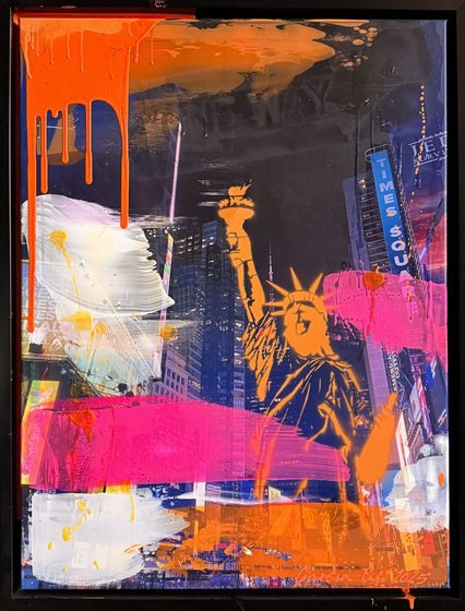 New York – Copy Of Times Square III – light-reactive painting by Maresa Puls (New York, 2025)