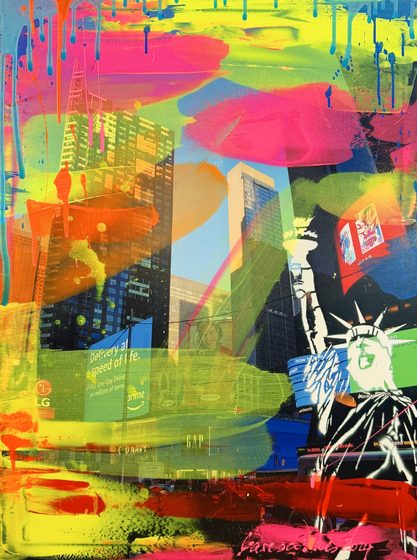 New York City Lights II – light-reactive painting by Maresa Puls (New York, 2024)