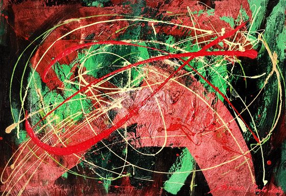 RAW Impulse IV – light-reactive painting by Maresa Puls (abstract painting, 2024)