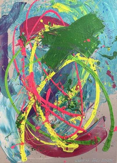 Overwrite – light-reactive painting by Maresa Puls (abstract painting, 2025)