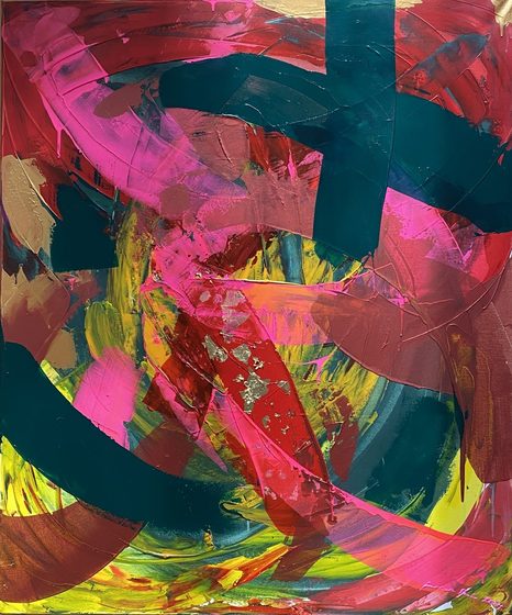 Signals No. 3 – light-reactive painting by Maresa Puls (abstract painting, 2024)
