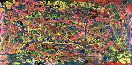 As Pollock would do today – No. 1 – light-reactive painting by Maresa Puls (abstract painting, 2024)