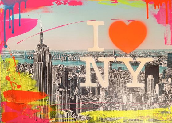 I Love NY – light-reactive painting by Maresa Puls (New York, 2024)