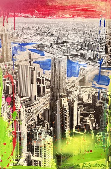 New York in Flux – light-reactive painting by Maresa Puls (New York, 2024)