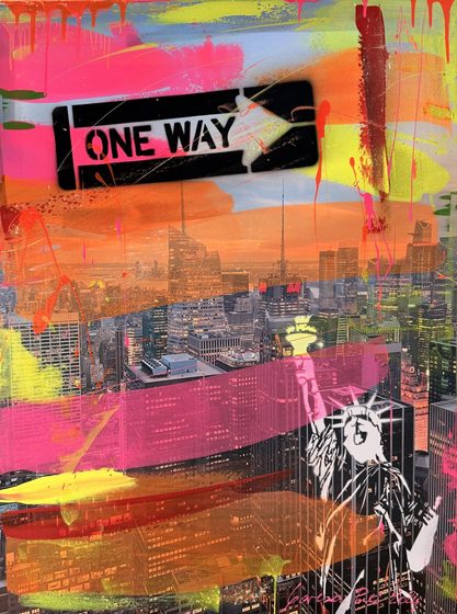 New York – The City Never Sleeps – light-reactive painting by Maresa Puls (New York, 2024)