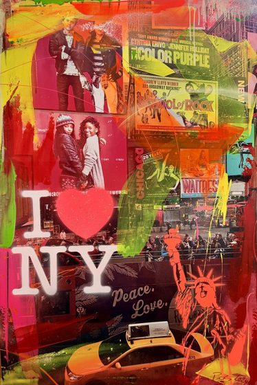 New York City Lights I – light-reactive painting by Maresa Puls (New York, 2024)