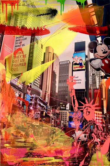 New York – Copy Of Times Square I – light-reactive painting by Maresa Puls (New York, 2024)