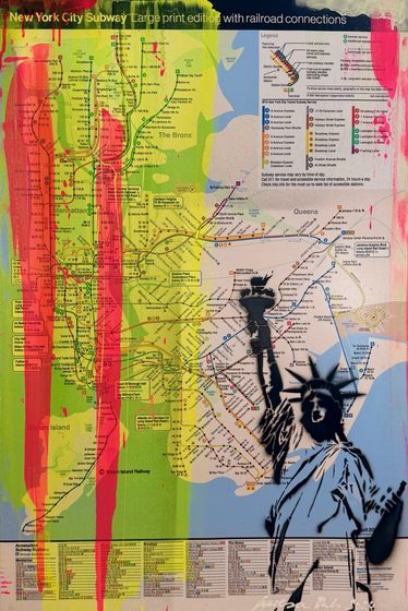 New York – Subway Dreams – light-reactive painting by Maresa Puls (New York, 2024)