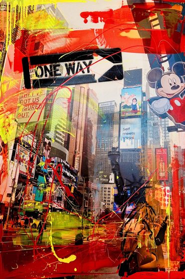 New York – Copy Of Times Square II – light-reactive painting by Maresa Puls (New York, 2024)